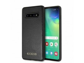 CG MOBILE Galaxy S10+ Plus GUESS Logo IRIDESCENT Leather Hard Case Cover Black